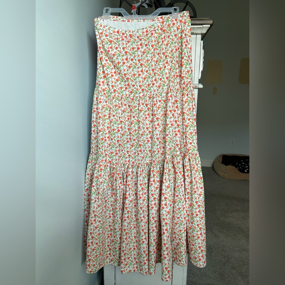 Wayf Floral Maxi Skirt - orange and green ditsy floral - Picture 8 of 10